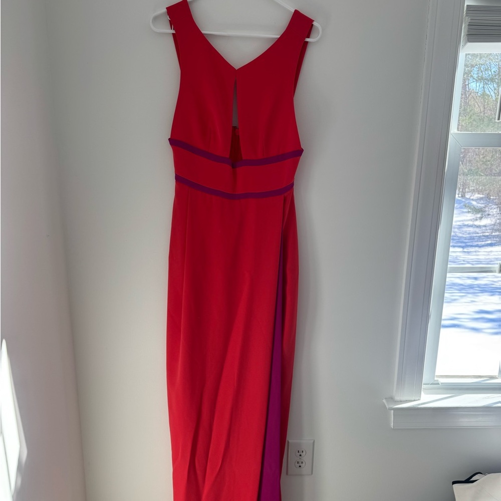 BCBGMaxAzria Red and Purple Prom Dress
